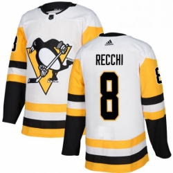 Mens Adidas Pittsburgh Penguins 8 Mark Recchi Authentic White Away NHL Jersey 