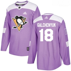 Penguins #18 Alex Galchenyuk Purple Authentic Fights Cancer Stitched Hockey Jersey