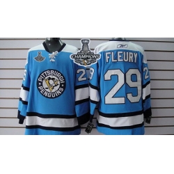 Penguins #29 Andre Fleury Blue 2017 Stanley Cup Finals Champions Stitched NHL Jersey