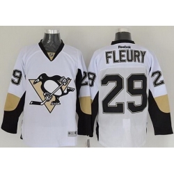 Penguins #29 Andre Fleury White Stitched NHL Jersey