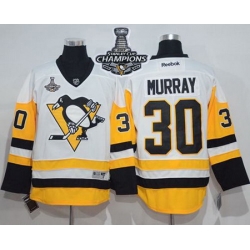 Penguins #30 Matt Murray White New Away 2017 Stanley Cup Finals Champions Stitched NHL Jersey