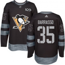 Penguins #35 Tom Barrasso Black 1917 2017 100th Anniversary Stitched NHL Jersey