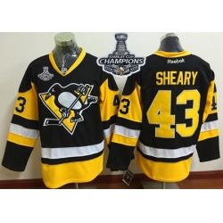 Penguins #43 Conor Sheary Black Alternate 2017 Stanley Cup Finals Champions Stitched NHL Jersey