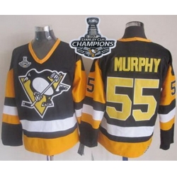 Penguins #55 Larry Murphy Black CCM Throwback 2017 Stanley Cup Finals Champions Stitched NHL Jersey