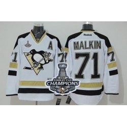 Penguins #71 Evgeni Malkin White 2014 Stadium Series 2017 Stanley Cup Finals Champions Stitched NHL Jersey