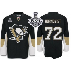 Penguins #72 Patric Hornqvist Black Home 2017 Stanley Cup Final Patch Stitched NHL Jersey