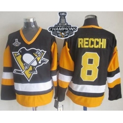 Penguins #8 Mark Recchi Black CCM Throwback 2017 Stanley Cup Finals Champions Stitched NHL Jersey