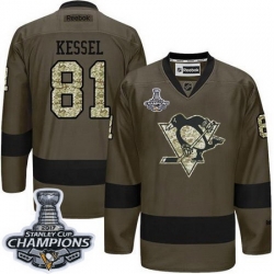 Penguins #81 Phil Kessel Green Salute to Service 2017 Stanley Cup Finals Champions Stitched NHL Jersey