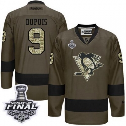 Penguins #9 Pascal Dupuis Green Salute to Service 2017 Stanley Cup Final Patch Stitched NHL Jersey