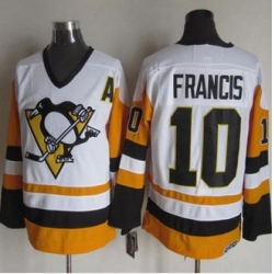 Pittsburgh Penguins #10 Ron Francis White Black CCM Throwback NHL Jersey