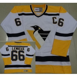 Pittsburgh Penguins #66 Mario Lemieux White CCM Throwback NHL Jerseys