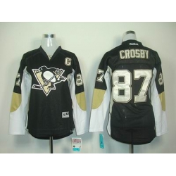 Women Pittsburgh Penguins 87# S.Crosby black jerseys