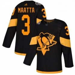 Womens Adidas Pittsburgh Penguins 3 Olli Maatta Black Authentic 2019 Stadium Series Stitched NHL Jersey 