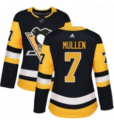 Womens Adidas Pittsburgh Penguins 7 Joe Mullen Authentic Black Home NHL Jersey 