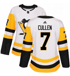 Womens Adidas Pittsburgh Penguins 7 Matt Cullen Authentic White Away NHL Jersey 