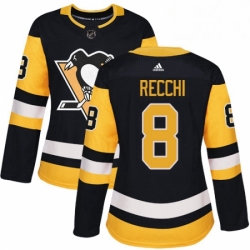 Womens Adidas Pittsburgh Penguins 8 Mark Recchi Authentic Black Home NHL Jersey 