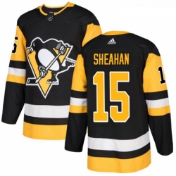 Youth Adidas Pittsburgh Penguins 15 Riley Sheahan Authentic Black Home NHL Jersey 