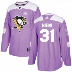 Youth Adidas Pittsburgh Penguins 31 Antti Niemi Authentic Purple Fights Cancer Practice NHL Jersey 