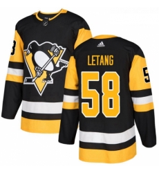 Youth Adidas Pittsburgh Penguins 58 Kris Letang Authentic Black Home NHL Jersey 