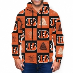 Bengals Team Ugly Christmas Mens Zip Hooded Sweatshirt