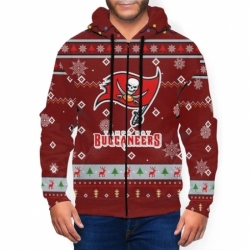 Buccaneers Team Christmas Ugly Mens Zip Hooded Sweatshirt