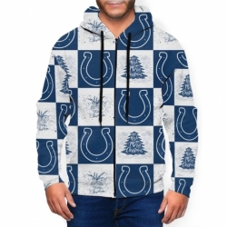 Colts Team Ugly Christmas Mens Zip Hooded Sweatshirt