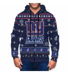 Giants Team Christmas Ugly Mens Zip Hooded Sweatshirt