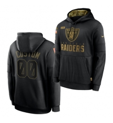 Men Custom Men Las Vegas Raiders 2020 Salute To Service Black Sideline Performance Pullover Hoodie