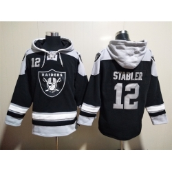 Men Las Vegas Raiders 12 Ken Stabler Stitched Hoodie