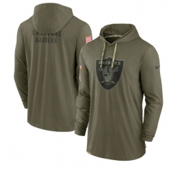 Men Las Vegas Raiders 2022 Olive Salute To Service Tonal Pullover Hoodie