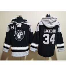 Men Las Vegas Raiders 34 Bo Jackson Stitched Hoodie