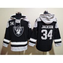 Men Las Vegas Raiders 34 Bo Jackson Stitched Hoodie