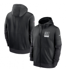 Men Las Vegas Raiders New 2020 Nike Gray Black Fan Gear Mascot Performance Full Zip Hoodie