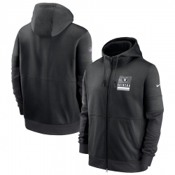 Men Las Vegas Raiders New 2020 Nike Gray Black Fan Gear Mascot Performance Full Zip Hoodie