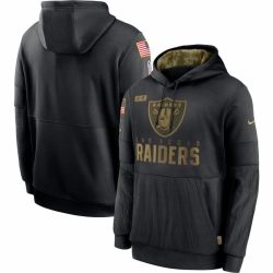 Men Las Vegas Raiders Nike 2020 Salute to Service Sideline Performance Pullover Hoodie Black