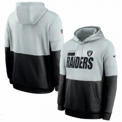 Men Las Vegas Raiders Nike Sideline Impact Lockup Performance Pullover Hoodie Silver Black