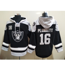 Men Los Angeles Raiders Jim Plunkett 16 Black Stitched NFL Hoodie