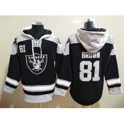 Men Los Angeles Raiders Tim Brown 81 Black Stitched NFL Hoodie