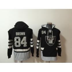 Men Nike Los Angeles Raiders Antonio Brown 84 NFL Winter Thick Hoodie