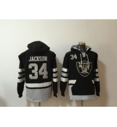 Men Nike Los Angeles Raiders Bo Jackson 34 NFL Winter Thick Hoodie