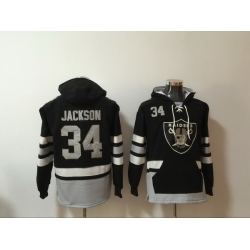 Men Nike Los Angeles Raiders Bo Jackson 34 NFL Winter Thick Hoodie