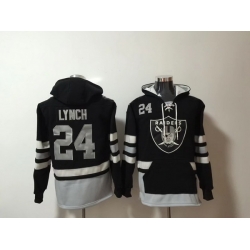 Men Nike Los Angeles Raiders Marshawn Lynch 24 NFL Winter Thick Hoodie