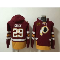 Men Nike Washington Redskins Derrius Guice 29 NFL Winter Thick Hoodie