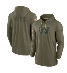 Men Washington Commanders 2022 Olive Salute To Service Tonal Pullover Hoodie