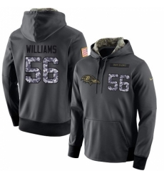 NFL Mens Nike Baltimore Ravens 56 Tim Williams Stitched Black Anthracite Salute to Service Player Performance Hoodie