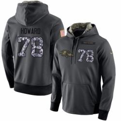 NFL Mens Nike Baltimore Ravens 78 Austin Howard Stitched Black Anthracite Salute to Service Player Performance Hoodie