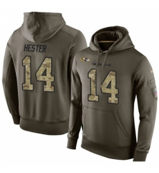 NFL Nike Baltimore Ravens 14 Devin Hester Green Salute To Service Mens Pullover Hoodie