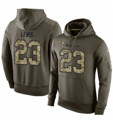 NFL Nike Baltimore Ravens 23 Kendrick Lewis Green Salute To Service Mens Pullover Hoodie