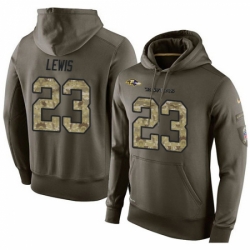 NFL Nike Baltimore Ravens 23 Kendrick Lewis Green Salute To Service Mens Pullover Hoodie