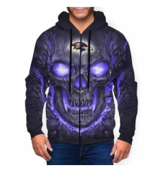 Ravens Mens Zip Hooded Sweatshirt 2